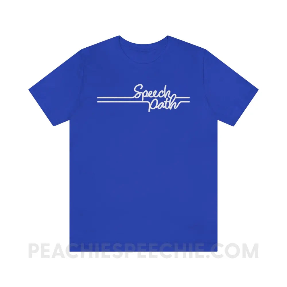 Speech Path Lines Premium Soft Tee - True Royal / S T - Shirt peachiespeechie.com