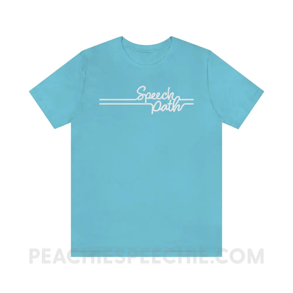 Speech Path Lines Premium Soft Tee - Turquoise / S T - Shirt peachiespeechie.com