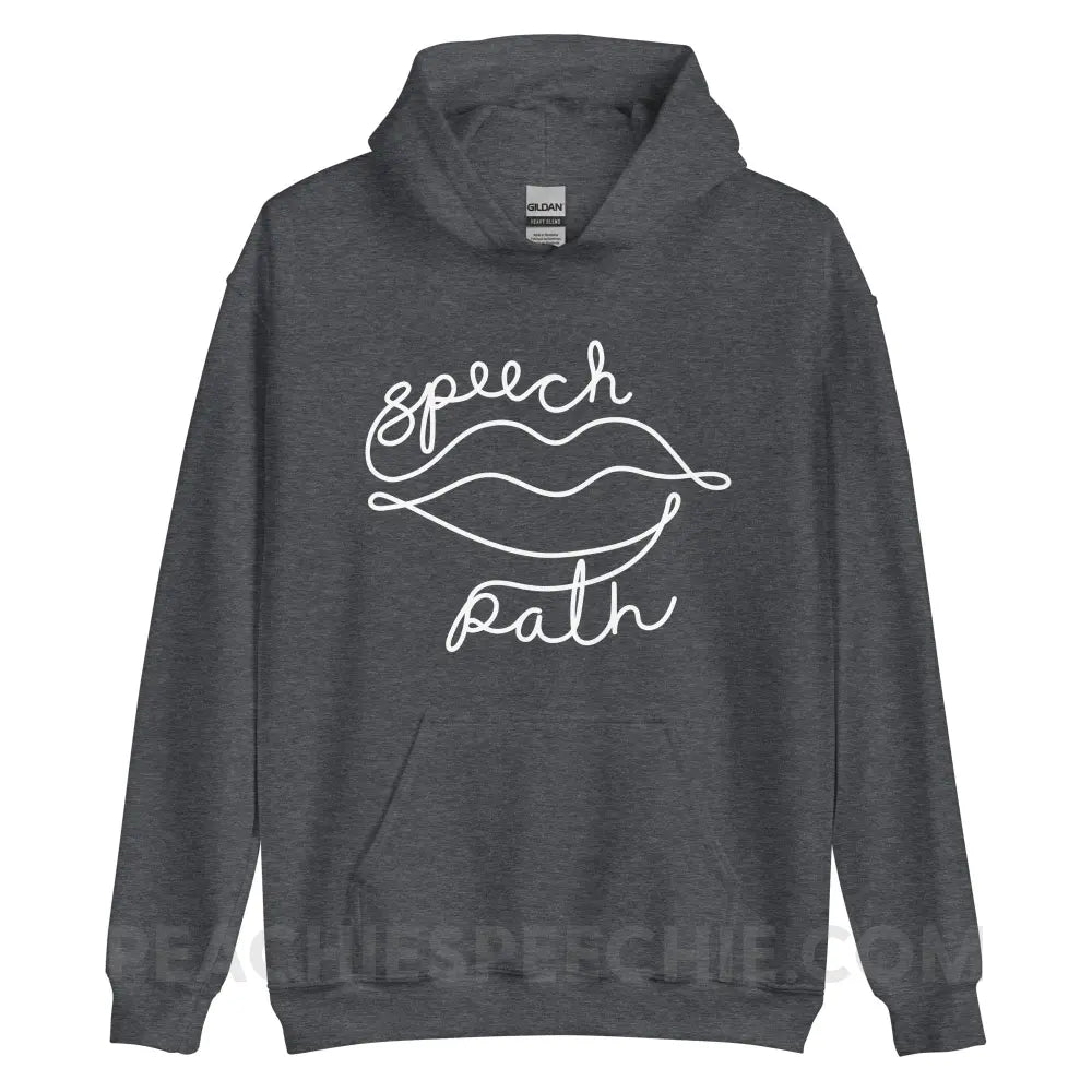 Speech Path Lips Classic Hoodie - Dark Heather / S - peachiespeechie.com