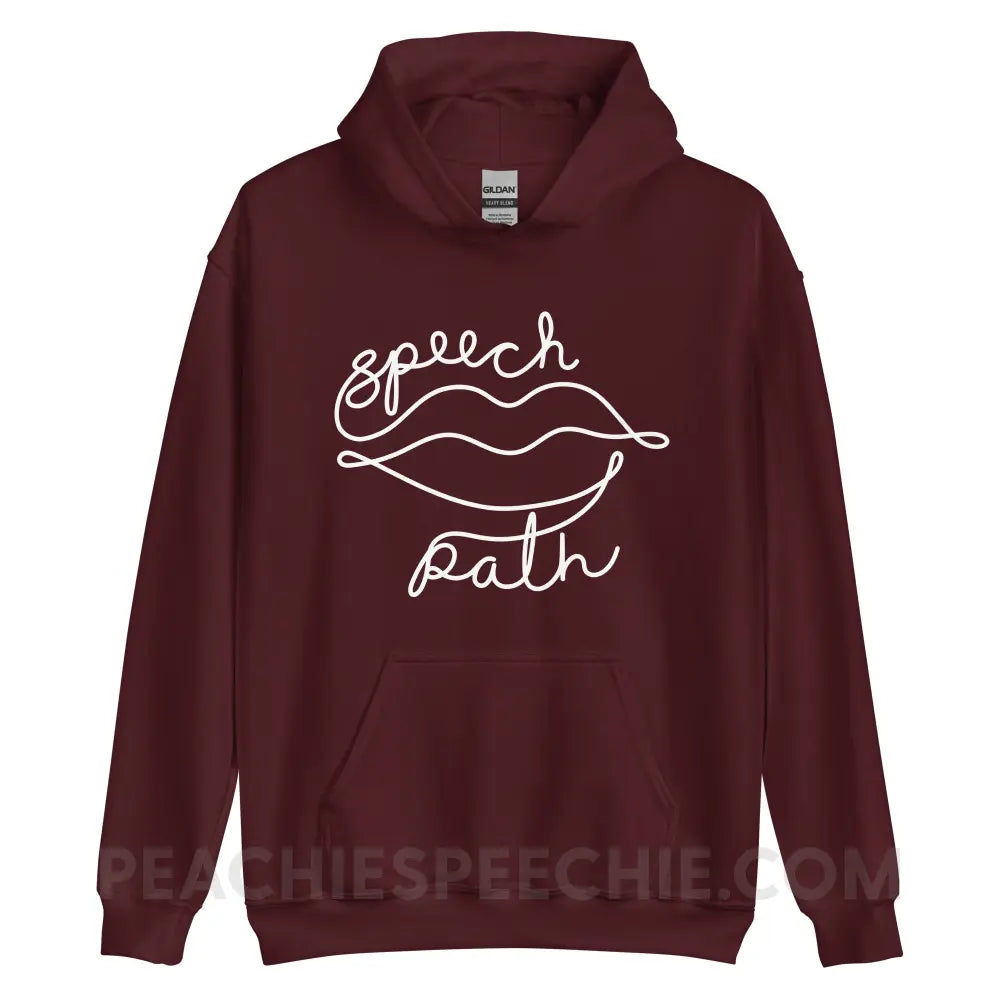 Speech Path Lips Classic Hoodie - Maroon / S - peachiespeechie.com