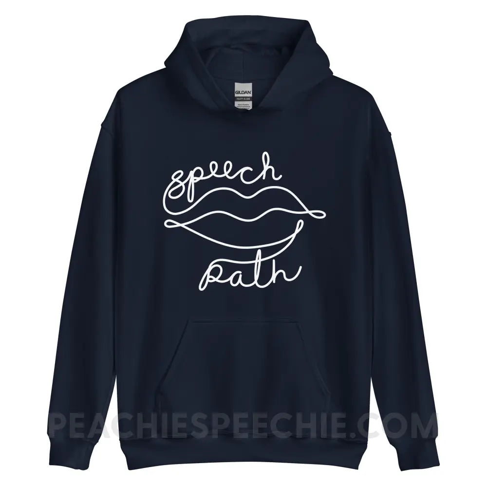 Speech Path Lips Classic Hoodie - Navy / S - peachiespeechie.com