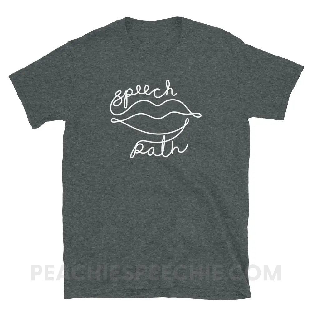 Speech Path Lips Classic Tee - Dark Heather / S - T-Shirt peachiespeechie.com