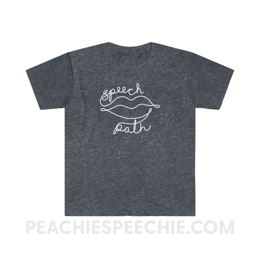 Speech Path Lips Classic Tee - Heather Navy / S T-Shirt peachiespeechie.com