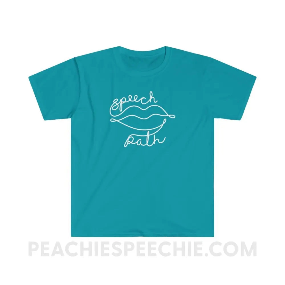 Speech Path Lips Classic Tee - Tropical Blue / S T-Shirt peachiespeechie.com