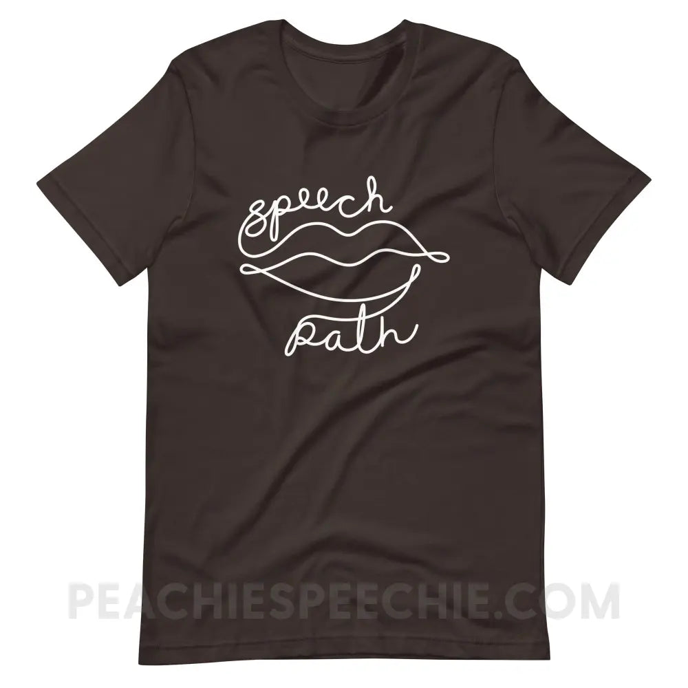 Speech Path Lips Premium Soft Tee - Brown / S T - Shirt peachiespeechie.com