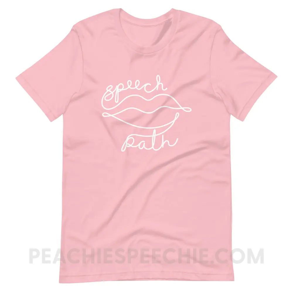 Speech Path Lips Premium Soft Tee - Pink / M T - Shirt peachiespeechie.com