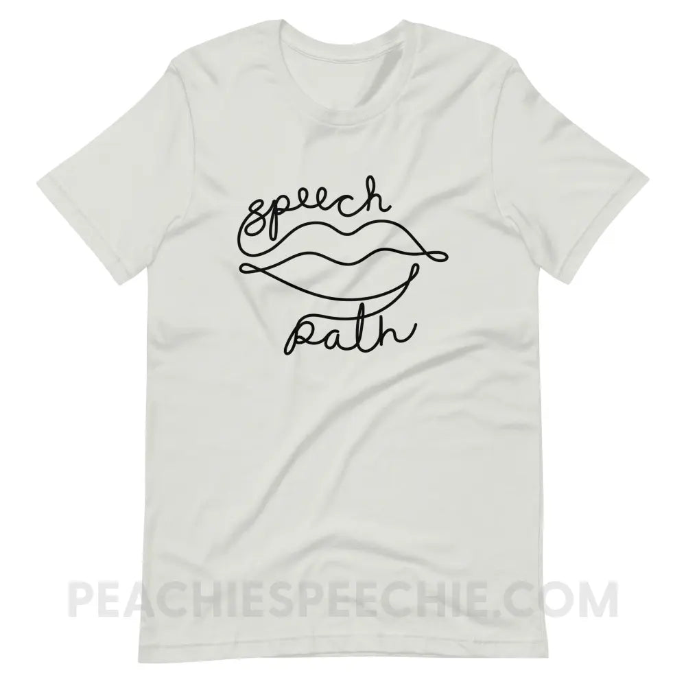 Speech Path Lips Premium Soft Tee - Silver / S T - Shirt peachiespeechie.com