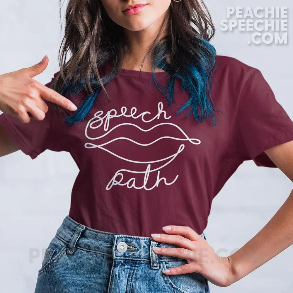 Speech Path Lips Premium Soft Tee - T-Shirt peachiespeechie.com