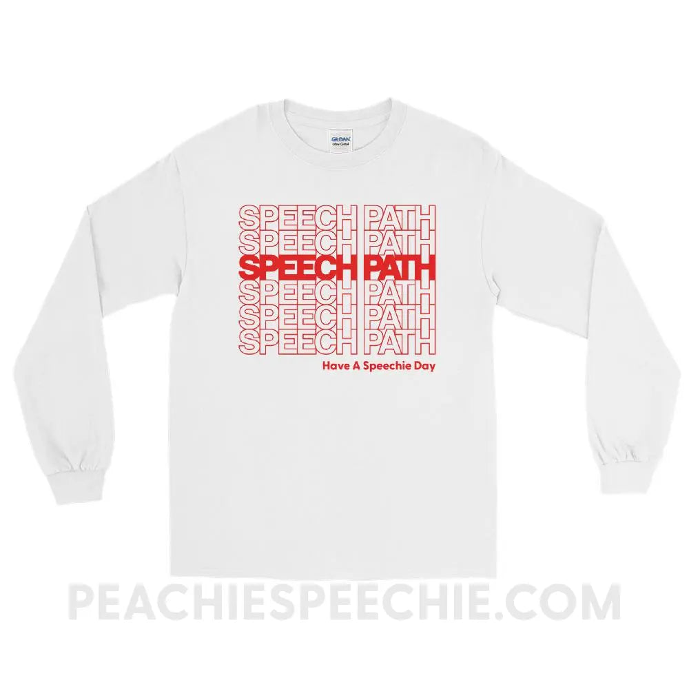 Speech Path Long Sleeve Tee - White / S - T - Shirts & Tops peachiespeechie.com