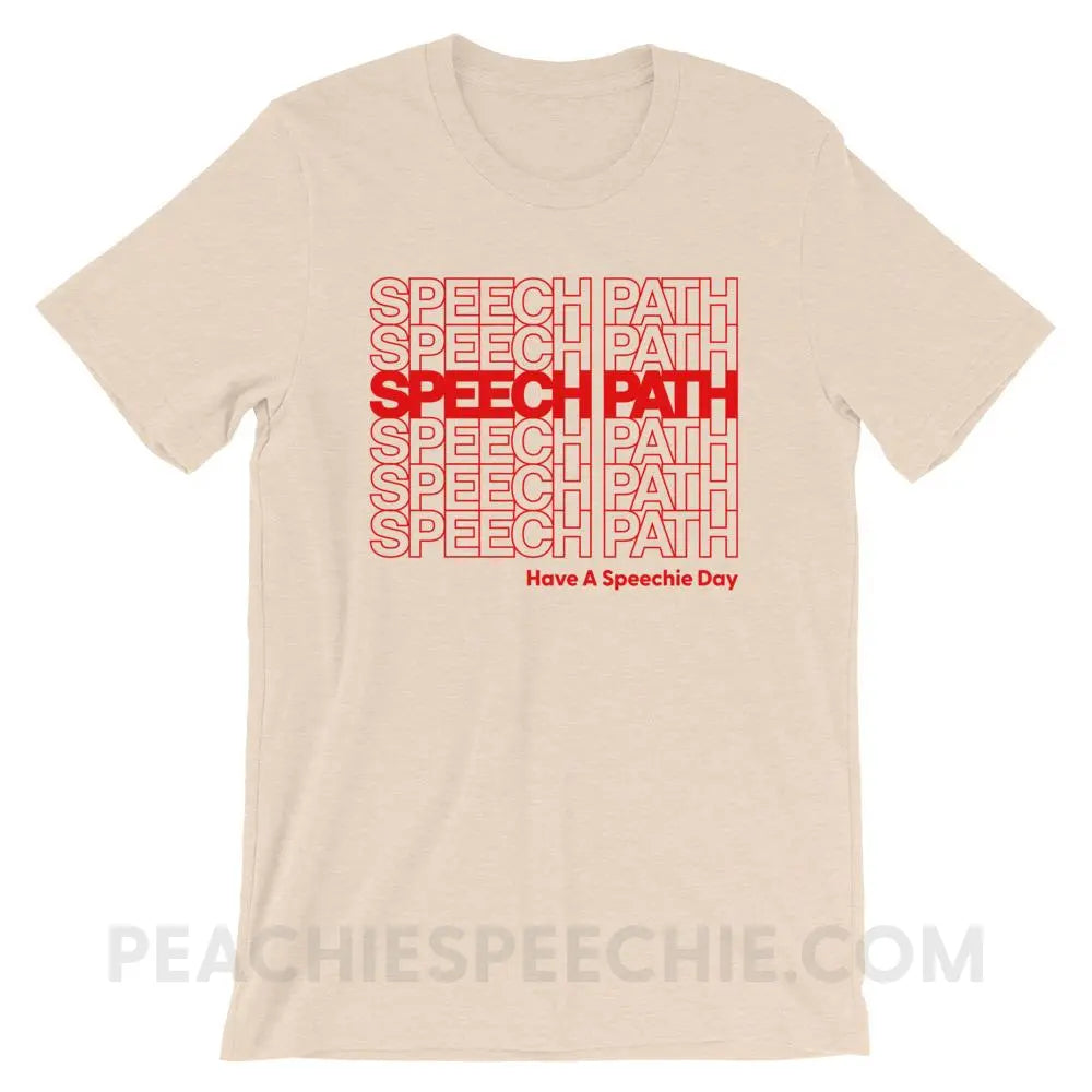 Speech Path Premium Soft Tee - Heather Dust / S T - Shirts & Tops peachiespeechie.com