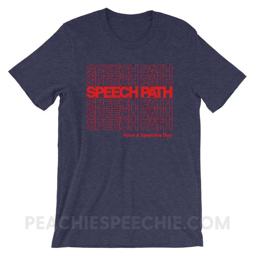 Speech Path Premium Soft Tee - Heather Midnight Navy / XS T - Shirts & Tops peachiespeechie.com