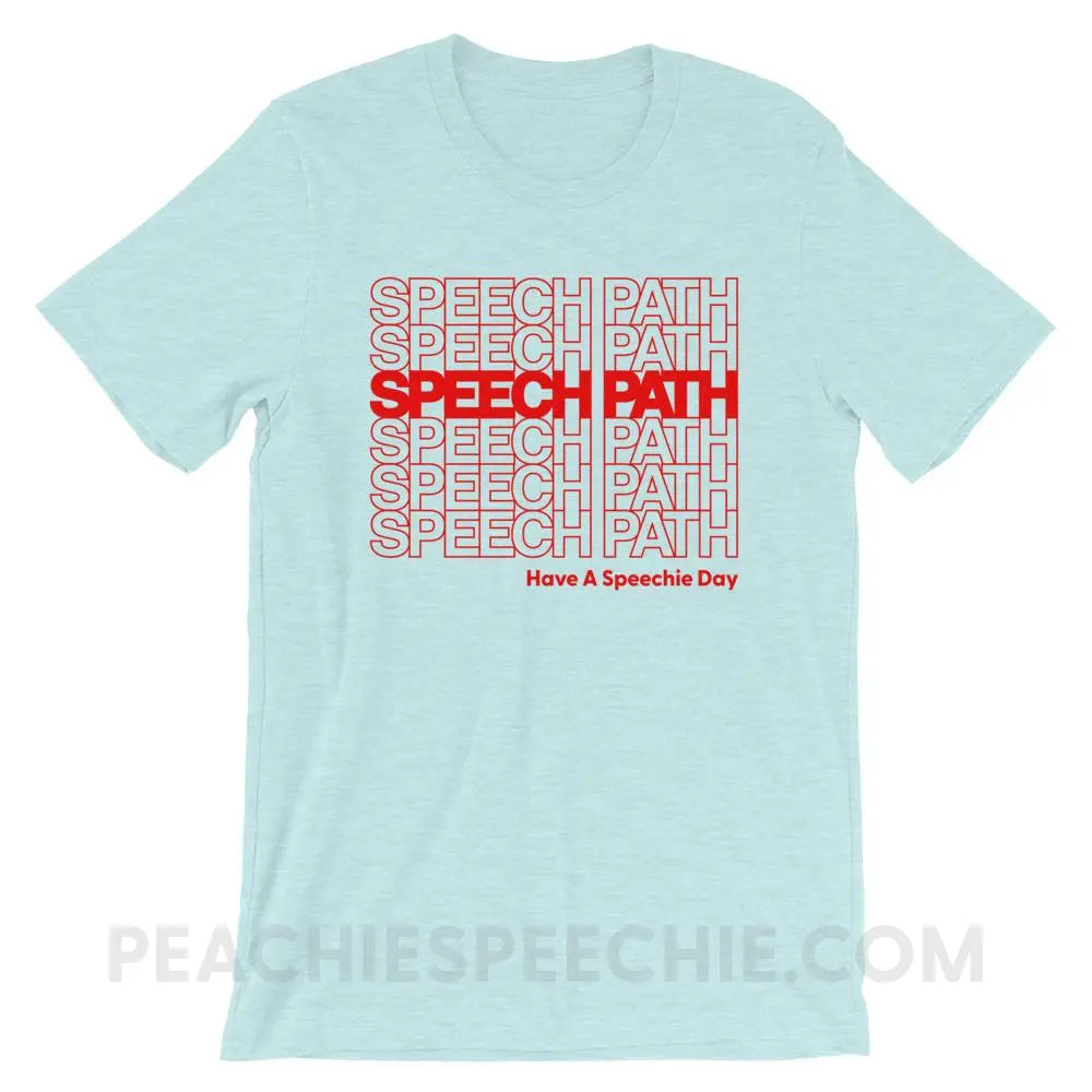 Speech Path Premium Soft Tee - Heather Prism Ice Blue / XS T - Shirts & Tops peachiespeechie.com