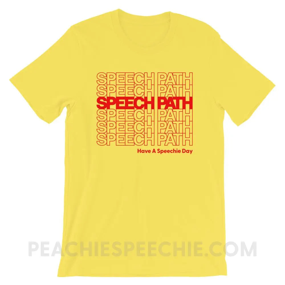 Speech Path Premium Soft Tee - Yellow / S T - Shirts & Tops peachiespeechie.com