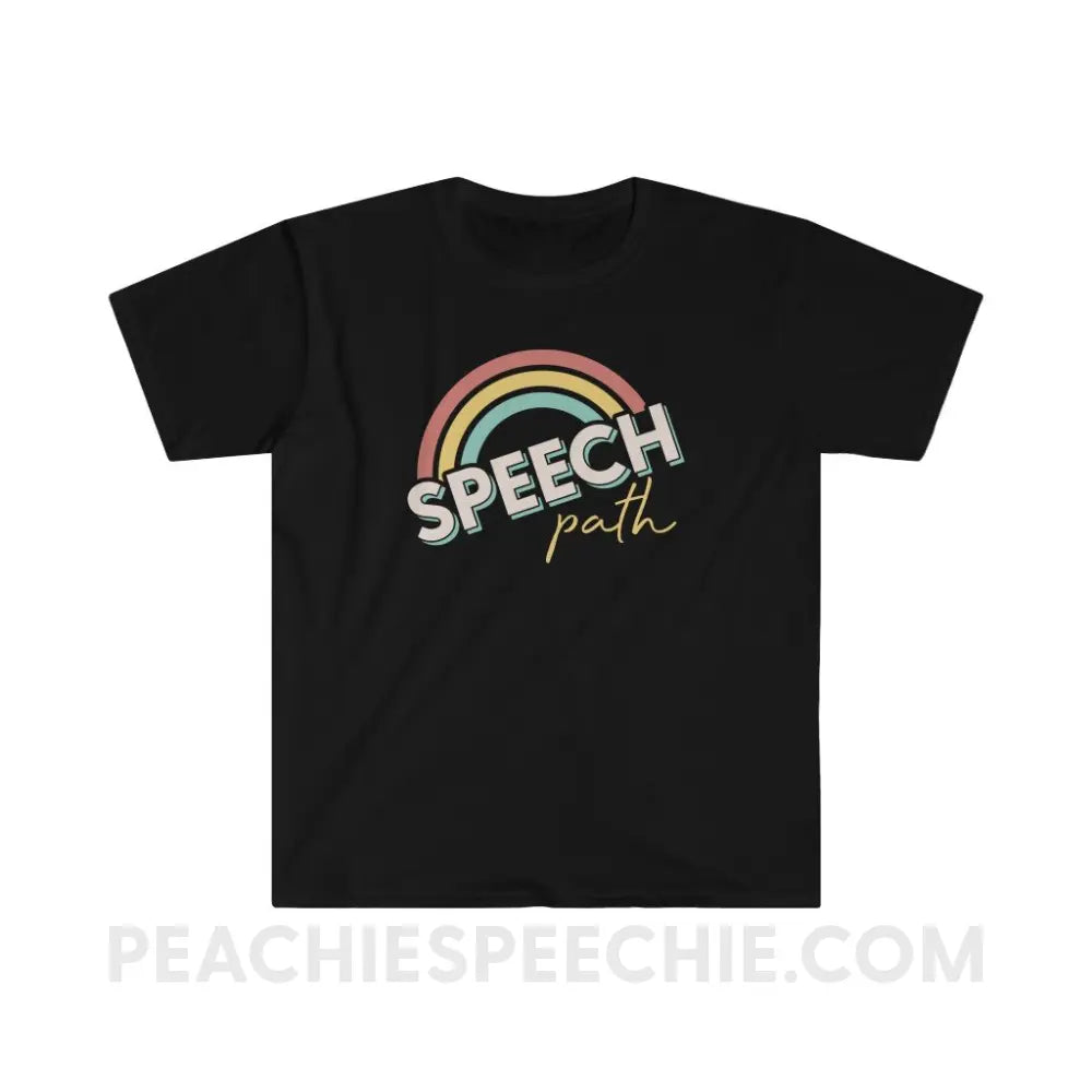 Speech Path Rainbow Classic Tee - Black / S - T-Shirt peachiespeechie.com