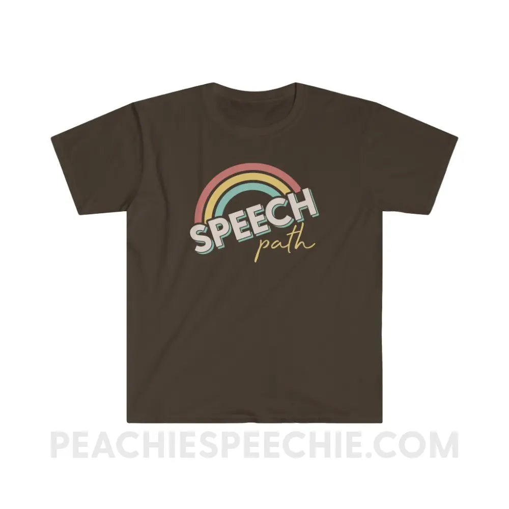 Speech Path Rainbow Classic Tee - Dark Chocolate / S - T-Shirt peachiespeechie.com
