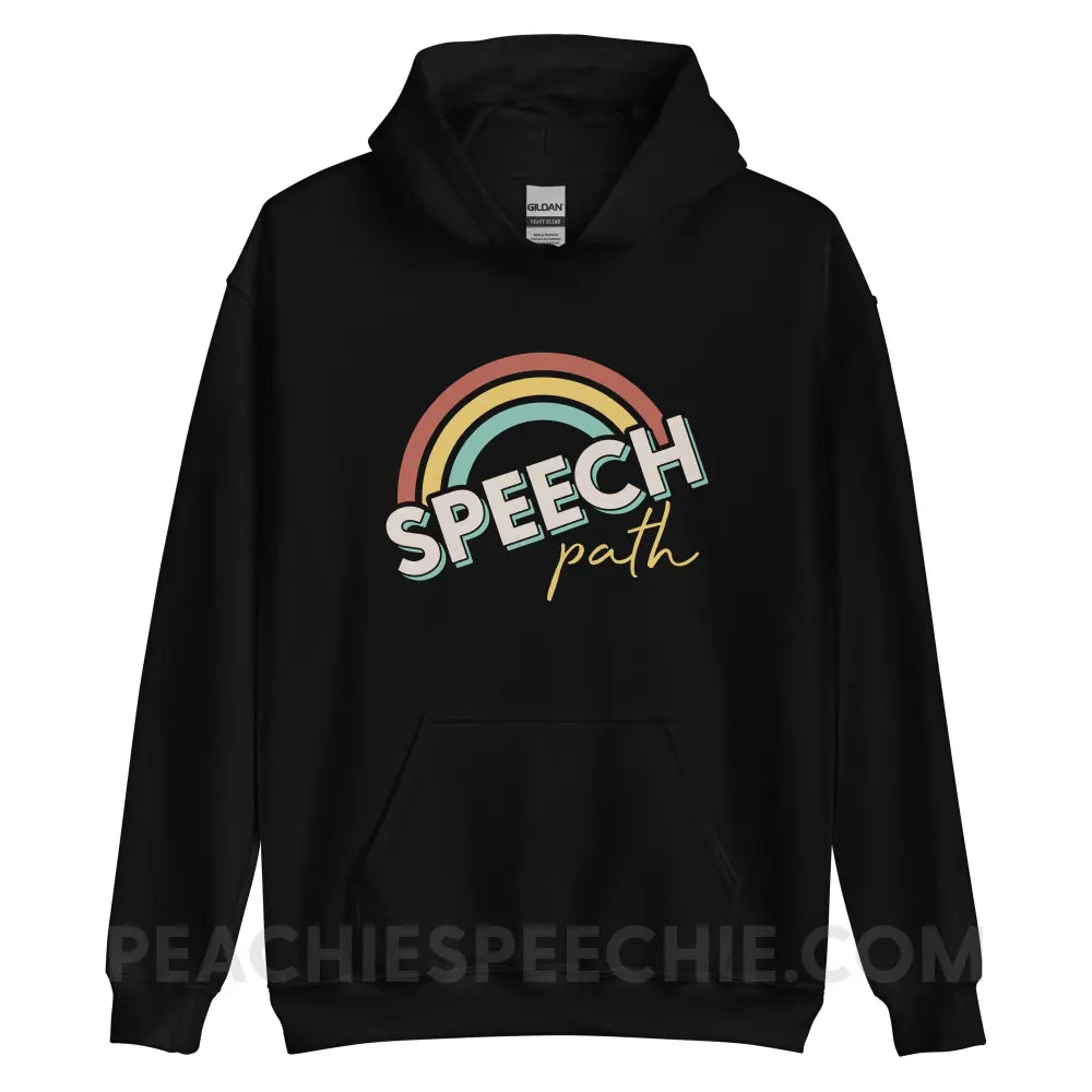 Speech Path Rainbow Classic Hoodie - Black / S - peachiespeechie.com