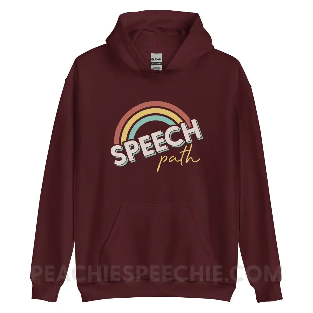 Speech Path Rainbow Classic Hoodie - Maroon / S - peachiespeechie.com