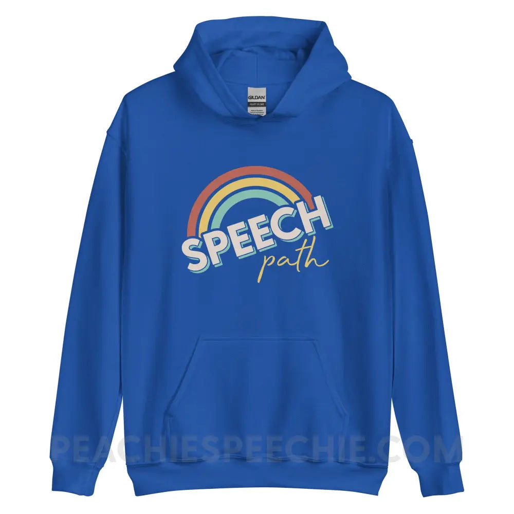 Speech Path Rainbow Classic Hoodie - Royal / M - peachiespeechie.com