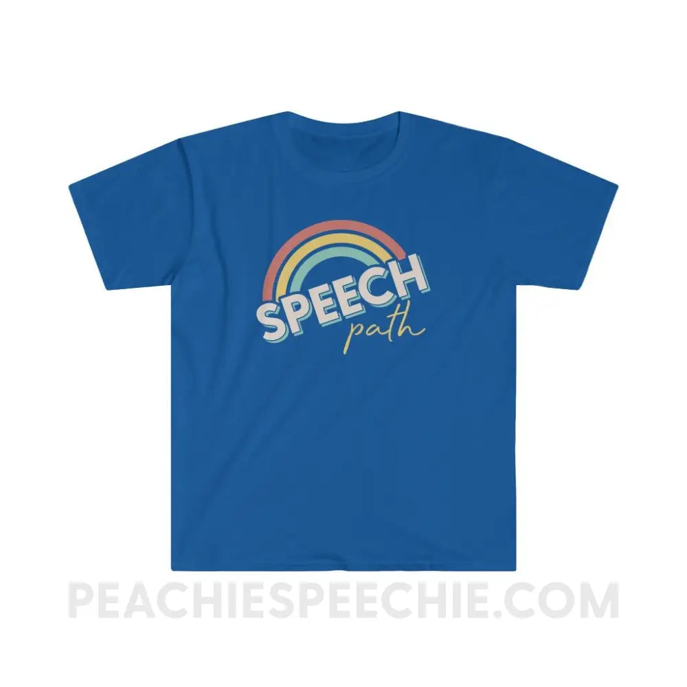 Speech Path Rainbow Classic Tee - Royal / S - T-Shirt peachiespeechie.com