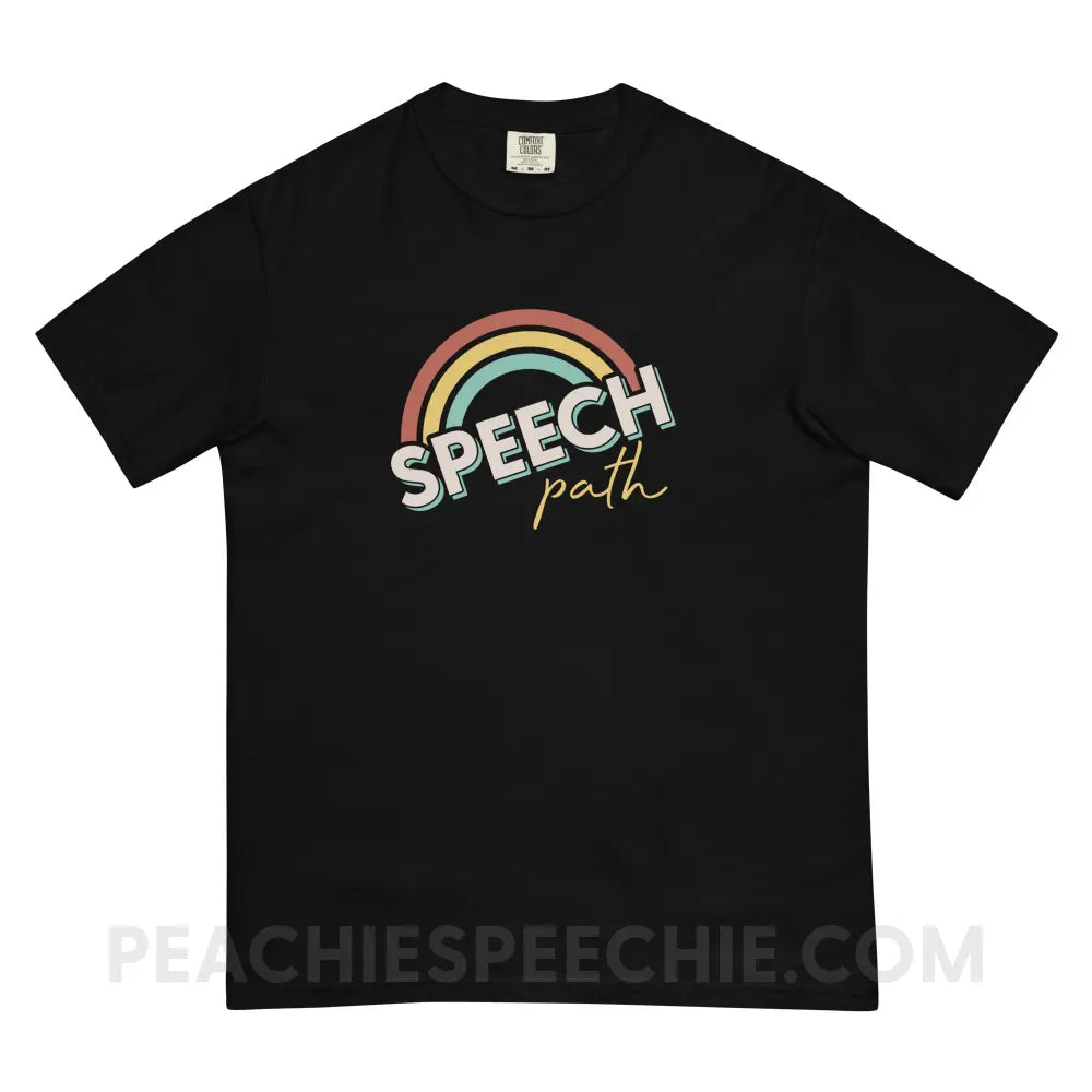 Speech Path Rainbow Comfort Colors Tee - Black / S - T-Shirt peachiespeechie.com