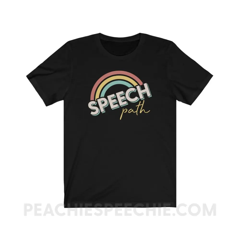 Speech Path Rainbow Premium Soft Tee - Black / S T-Shirt peachiespeechie.com