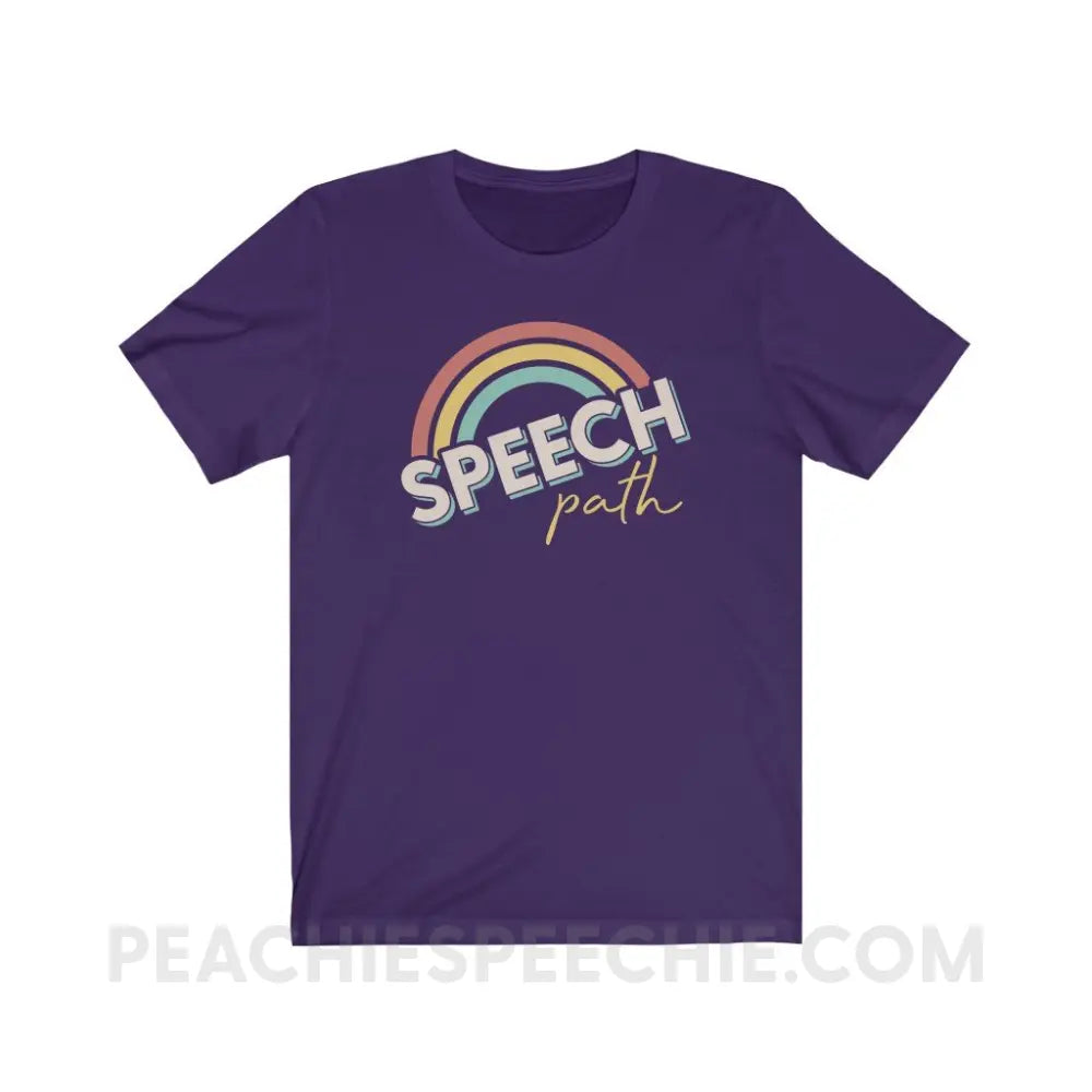 Speech Path Rainbow Premium Soft Tee - Team Purple / S T-Shirt peachiespeechie.com