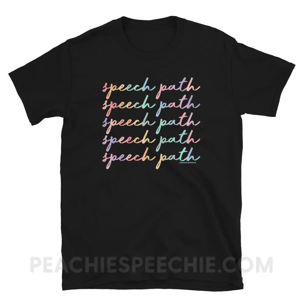 Speech Path Script Classic Tee - Black / S - T-Shirt peachiespeechie.com