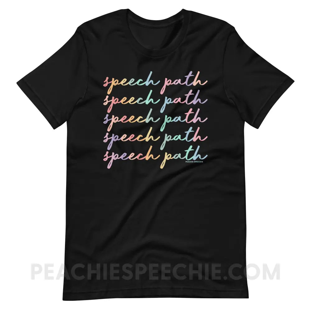 Speech Path Script Premium Soft Tee - Black / S - T-Shirt peachiespeechie.com