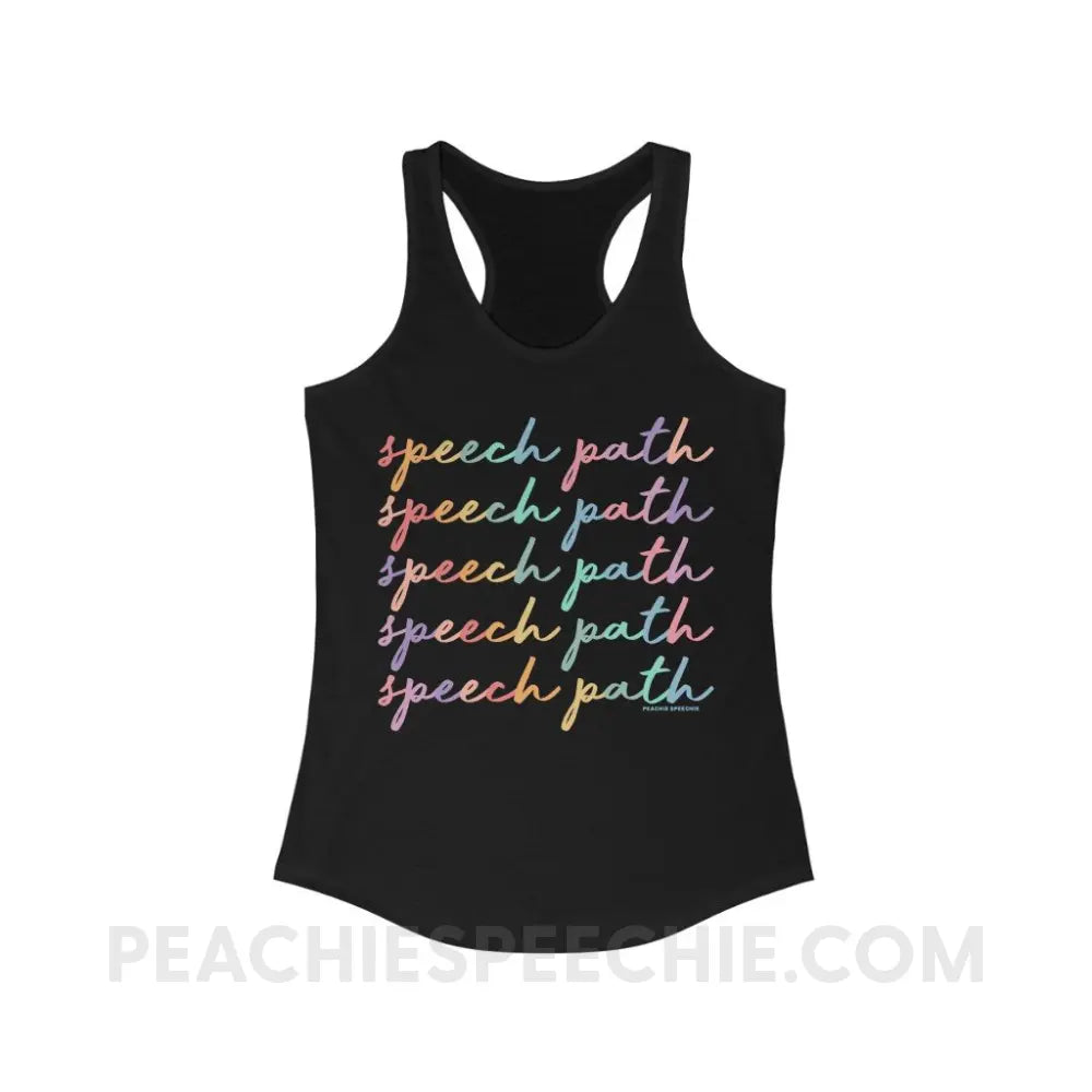 Speech Path Script Superfly Racerback - Solid Black / XS - Tank Top peachiespeechie.com