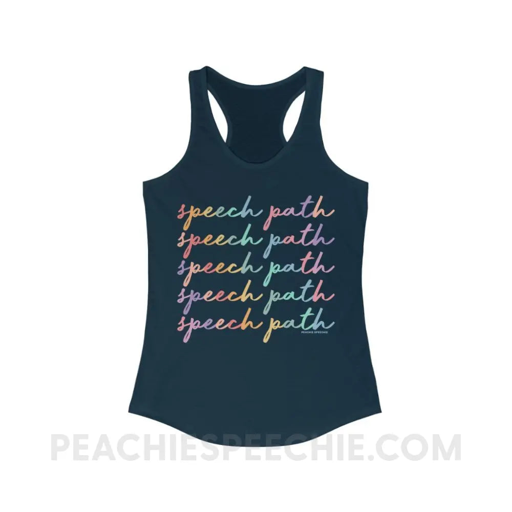 Speech Path Script Superfly Racerback - Solid Midnight Navy / XS - Tank Top peachiespeechie.com