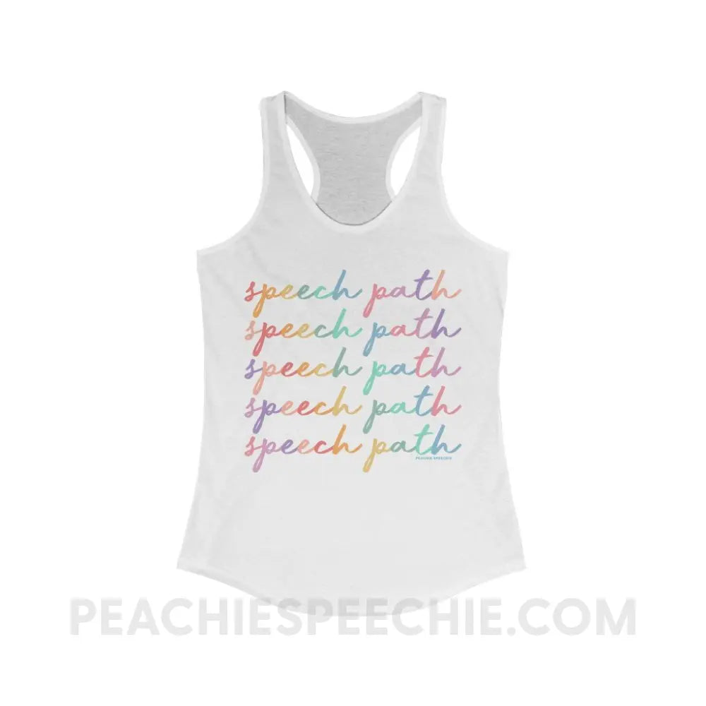 Speech Path Script Superfly Racerback - Solid White / XS - Tank Top peachiespeechie.com