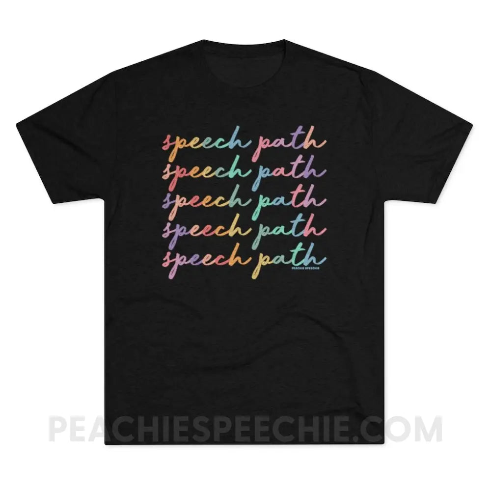 Speech Path Script Vintage Tri-Blend - Black / S - T-Shirt peachiespeechie.com