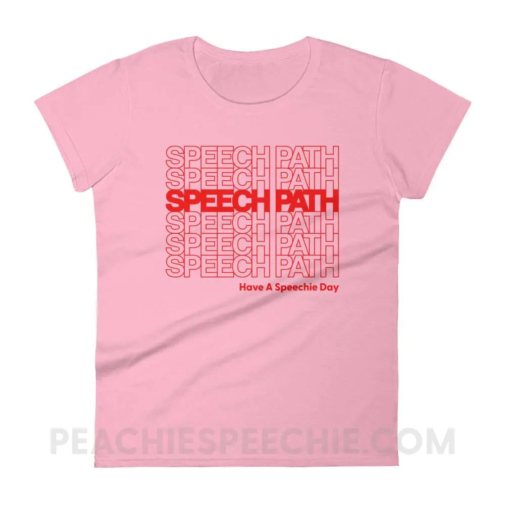 Speech Path Women’s Trendy Tee - Charity Pink / S - T-Shirts & Tops peachiespeechie.com