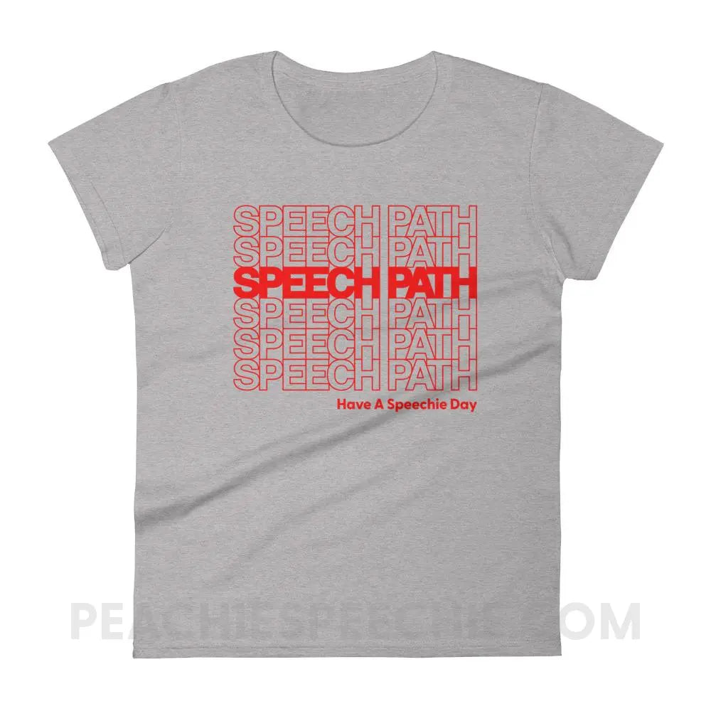 Speech Path Women’s Trendy Tee - Heather Grey / S - T-Shirts & Tops peachiespeechie.com