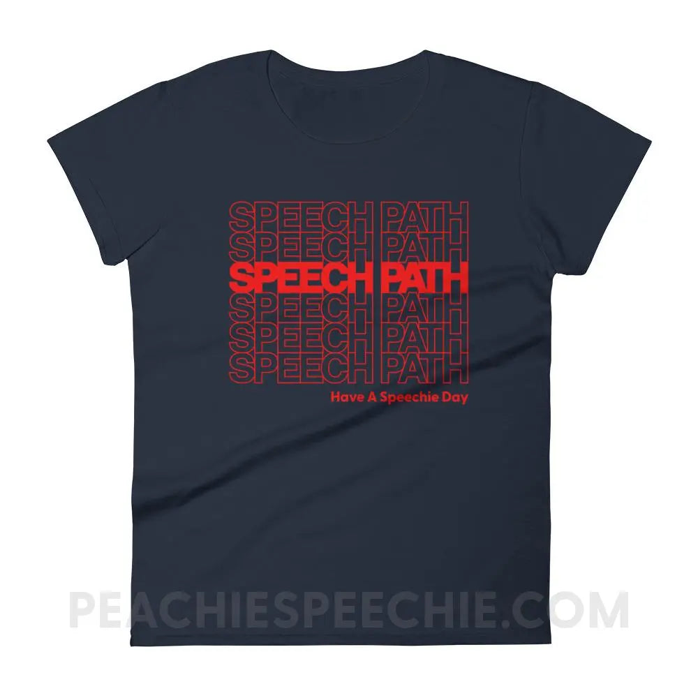 Speech Path Women’s Trendy Tee - Navy / S - T-Shirts & Tops peachiespeechie.com