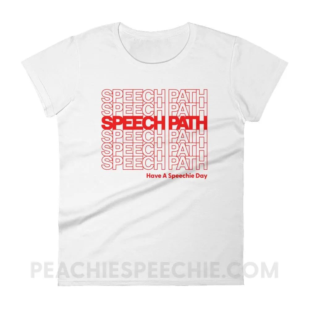 Speech Path Women’s Trendy Tee - White / S - T-Shirts & Tops peachiespeechie.com