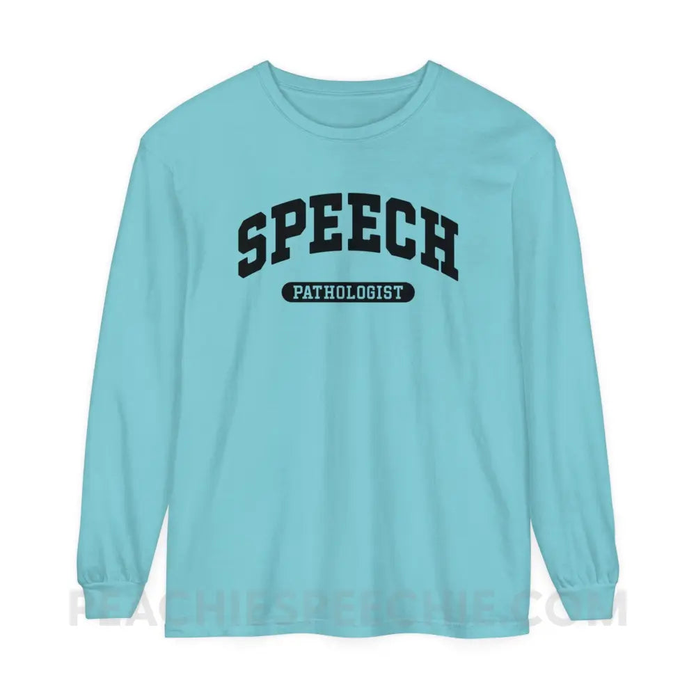 Speech Pathologist Arch Comfort Colors Long Sleeve - Chalky Mint / S - Long-sleeve peachiespeechie.com