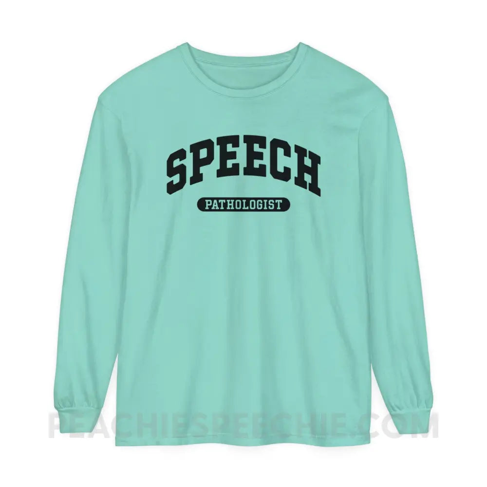 Speech Pathologist Arch Comfort Colors Long Sleeve - Island Reef / S - Long-sleeve peachiespeechie.com