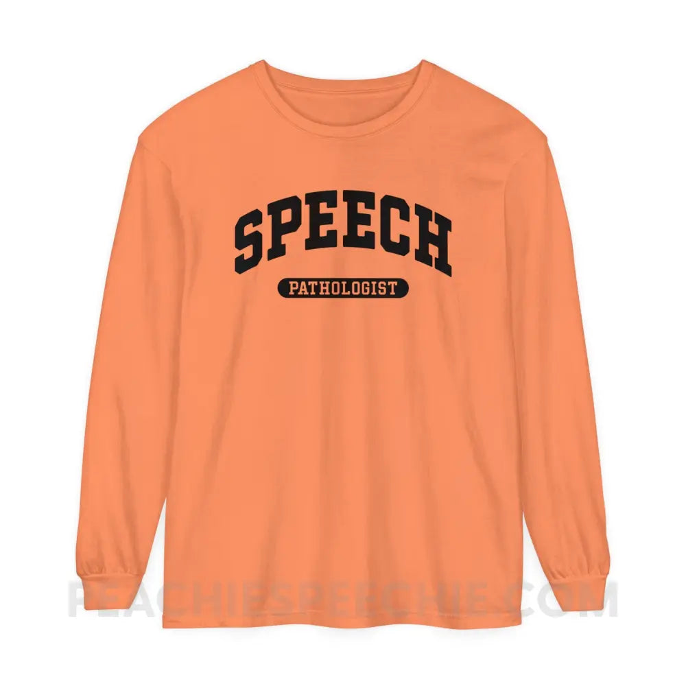 Speech Pathologist Arch Comfort Colors Long Sleeve - Melon / S - Long-sleeve peachiespeechie.com