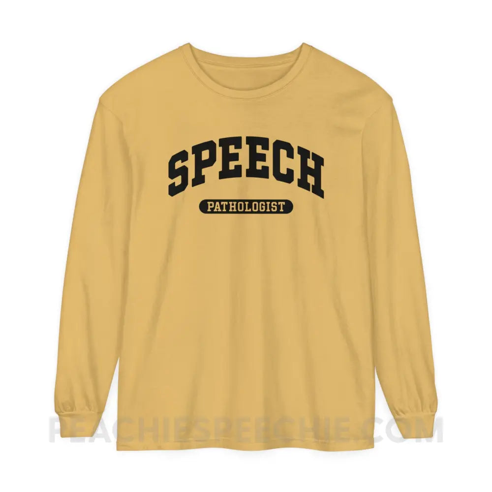 Speech Pathologist Arch Comfort Colors Long Sleeve - Mustard / S - Long-sleeve peachiespeechie.com