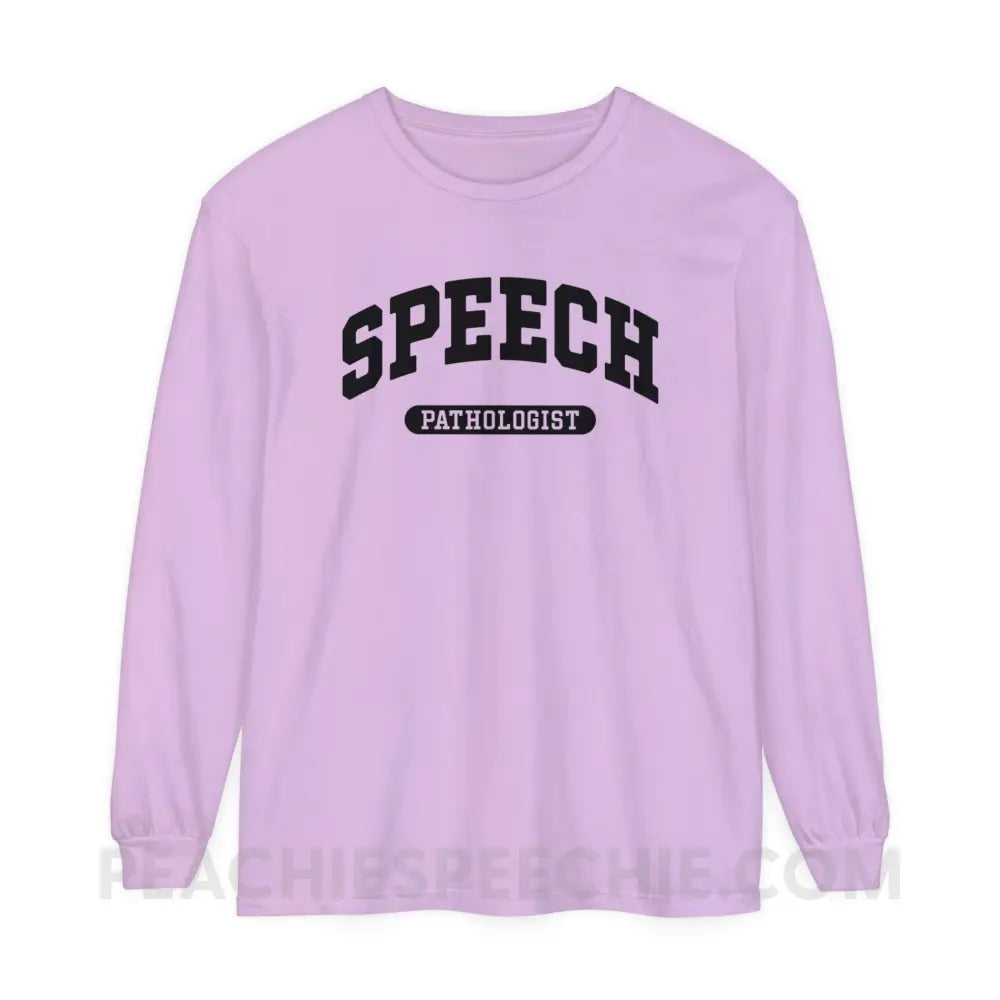 Speech Pathologist Arch Comfort Colors Long Sleeve - Orchid / S - Long-sleeve peachiespeechie.com