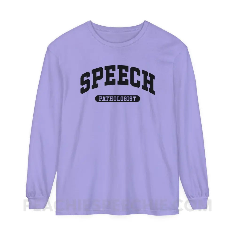 Speech Pathologist Arch Comfort Colors Long Sleeve - Violet / S - Long-sleeve peachiespeechie.com