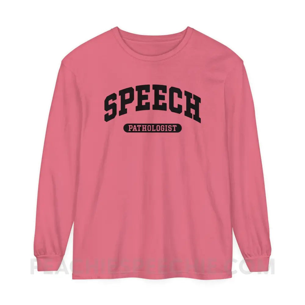 Speech Pathologist Arch Comfort Colors Long Sleeve - Watermelon / S - Long-sleeve peachiespeechie.com