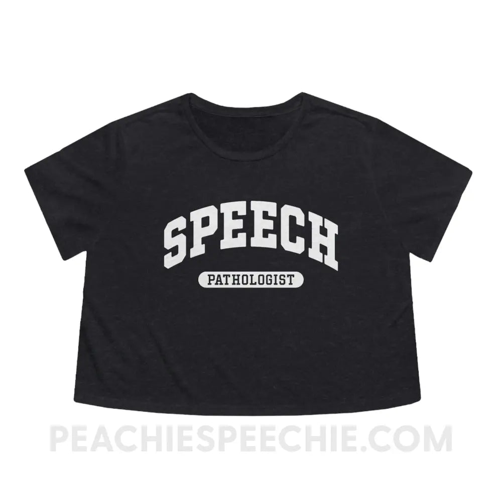 Speech Pathologist Arch Crop Tee - Dark Grey Heather / S - T-Shirt peachiespeechie.com