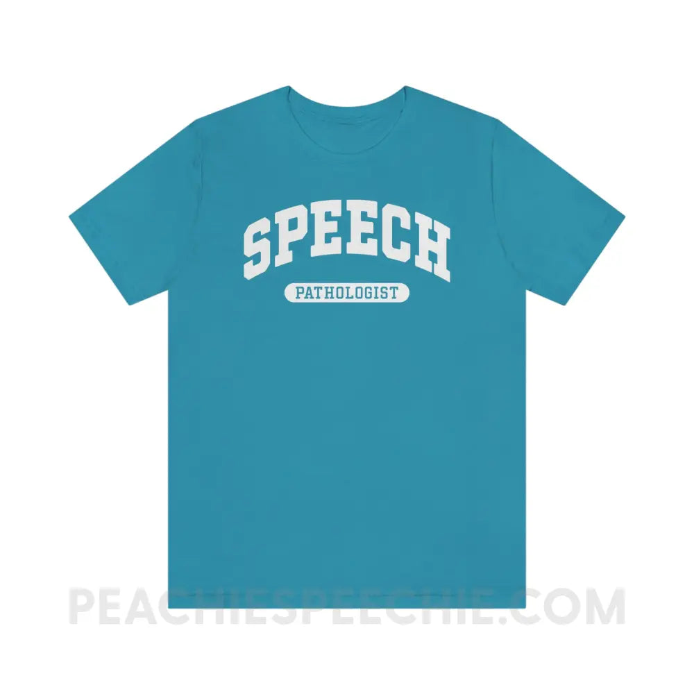 Speech Pathologist Arch Premium Soft Tee - Aqua / S - T-Shirt peachiespeechie.com