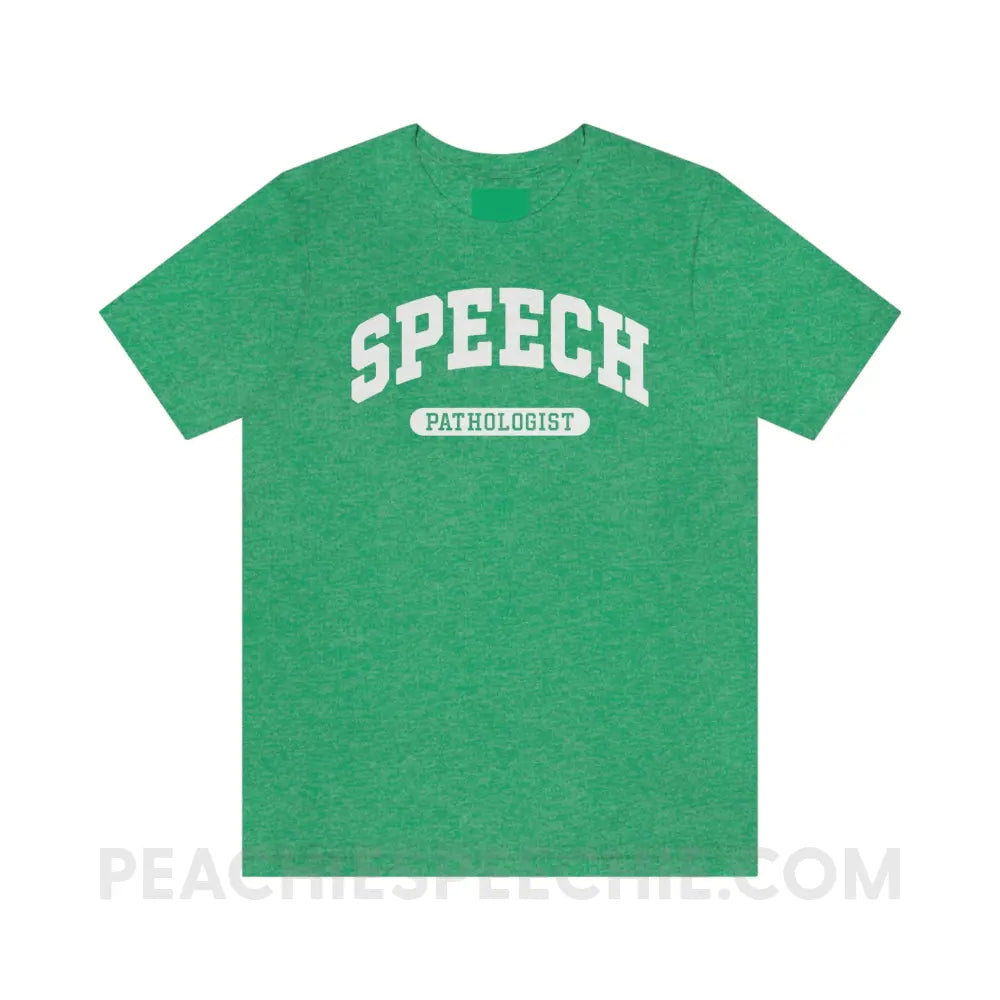 Speech Pathologist Arch Premium Soft Tee - Heather Kelly / S - T-Shirt peachiespeechie.com