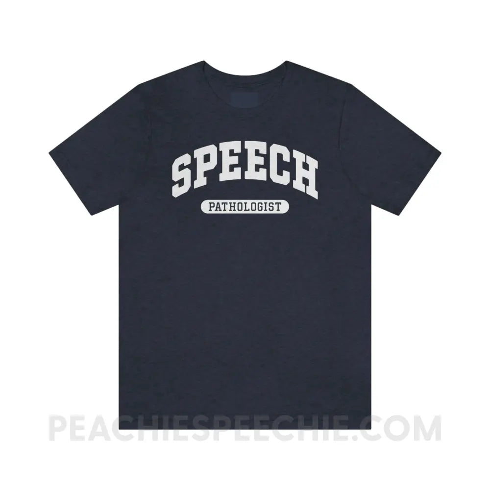 Speech Pathologist Arch Premium Soft Tee - Heather Navy / S - T-Shirt peachiespeechie.com