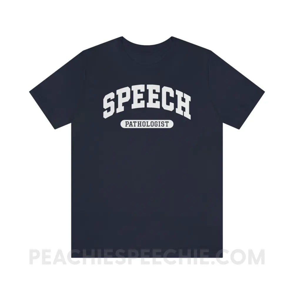 Speech Pathologist Arch Premium Soft Tee - Navy / S - T-Shirt peachiespeechie.com