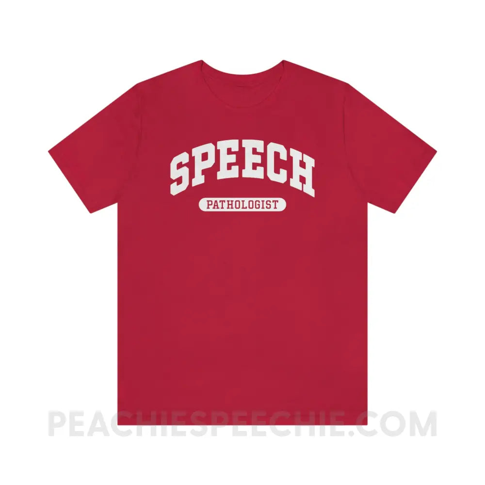 Speech Pathologist Arch Premium Soft Tee - Red / S - T-Shirt peachiespeechie.com