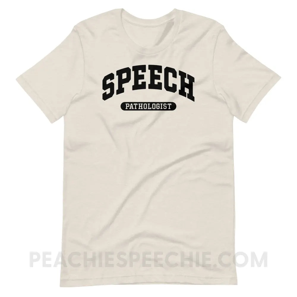 Speech Pathologist Arch Premium Soft Tee - Heather Dust / S - T-Shirt peachiespeechie.com